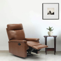 Klappbarer Relaxsessel mit Liegefunktion Fußschemel Kunstleder Modernes Design Aurora Angebot