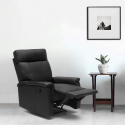 Poltrona Relax Reclinabile con Poggiapiedi in Similpelle Design Aurora 
