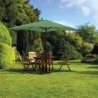 Parasol de jardin rond 3m mât central ouverture à manivelle Cuba Vente