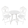 Ensemble table et 2 chaises d'extérieur en fer blanc Provence Breakfast Promotion