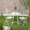 Ensemble table et 2 chaises d'extérieur en fer blanc Provence Breakfast Vente
