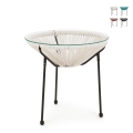 Table ronde d'extérieur Ø50cm en corde tressée Bizzotto Parker Promotion