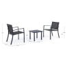 Salotto da giardino 2 sedie moderne con tavolino 45x45cm Bizzotto Auri 