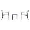 Salon de jardin 2 chaises modernes avec table 45x45cm Bizzotto Auri Dimensions