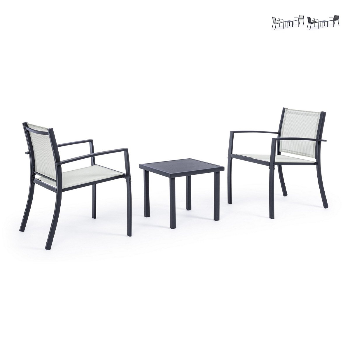 Salotto da giardino 2 sedie moderne con tavolino 45x45cm Bizzotto Auri Offerta Salotto da giardino 2 sedie moderne con tavolino 45x45cm Bizzotto Auri Offerta