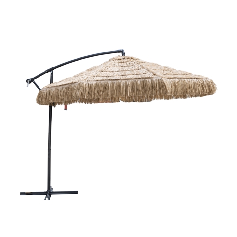 Seitlicher Garten-Sonnenschirm 3m Rattan-Effekt Kiso Plus Aktion