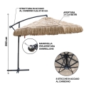 Seitlicher Garten-Sonnenschirm 3m Rattan-Effekt Kiso Plus Auswahl