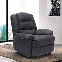Fauteuil relax inclinable avec repose-pieds en tissu Sofia 