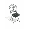 Provence Breakfast Set: Klapptisch mit 2 Klappstühlen, Metall, Schwarz, für den Außenbereich Angebot