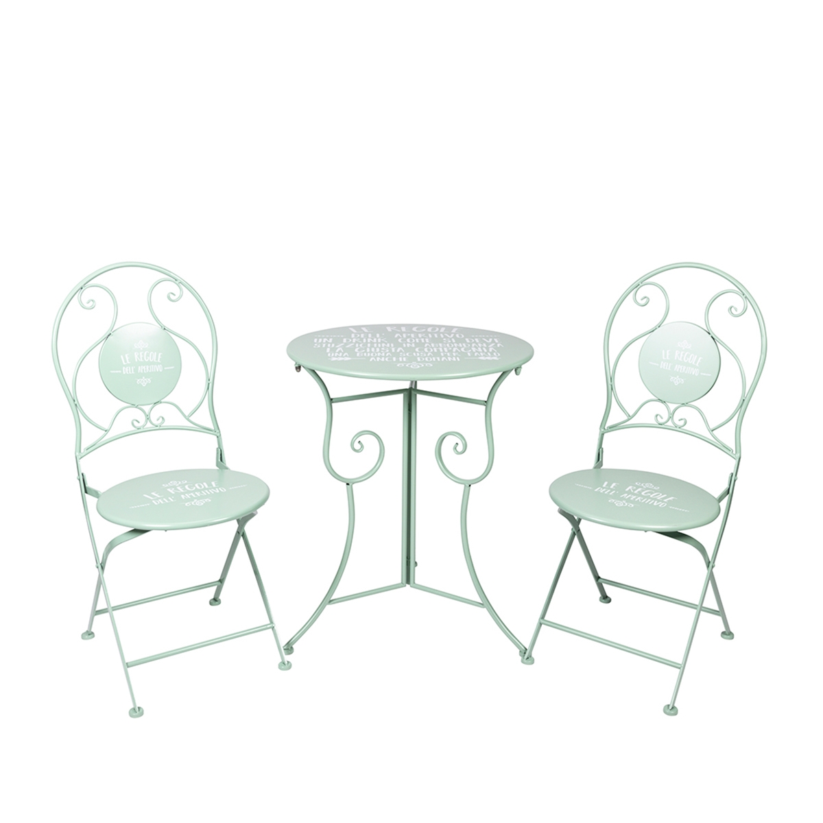 Ensemble table et 2 chaises pliantes d'extérieur vert Le Regole dell'Aperitivo Promotion Ensemble table et 2 chaises pliantes d'extérieur vert Le Regole dell'Aperitivo Promotion
