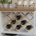 Porte-bouteilles pliable en bois de pin 53x17x38 Vintor Vente