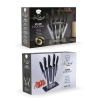 Set 5 coltelli in acciaio inox nero con supporto stand in acrilico Nori Saldi