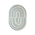 Tapis ovale intérieur extérieur vert bleu beige Bizzotto Nour Promotion