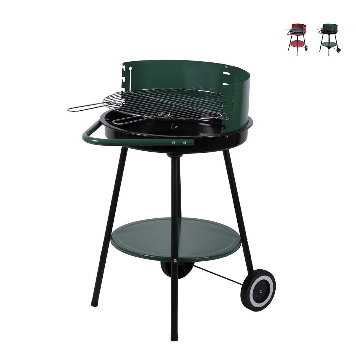 Holzkohlegrill mit Rädern und verstellbarem Rundrost Ø 48cm Kivra Aktion Holzkohlegrill mit Rädern und verstellbarem Rundrost Ø 48cm Kivra Aktion