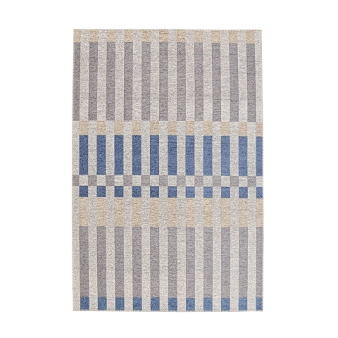 Tapis d'extérieur et d'intérieur bleu beige gris en polyester Bizzotto Hada Promotion