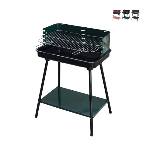 Barbecue a carbonella con griglia regolabile 58x38xh82cm Grilza Promozione