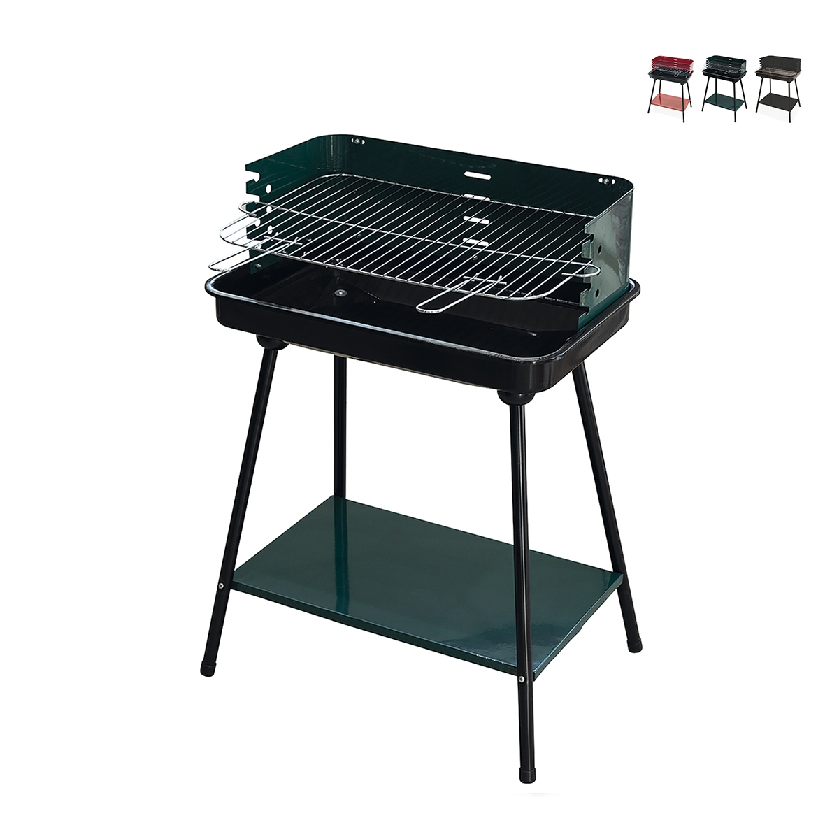 Holzkohlegrill mit verstellbarem Rost 58x38xh82cm Grilza Aktion Holzkohlegrill mit verstellbarem Rost 58x38xh82cm Grilza Aktion
