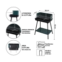 Barbecue à charbon avec grille réglable 58x38xh82cm Grilza Modèle