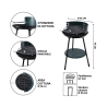 Barbecue a carbonella rotondo griglia Ø 42cm regolabile in altezza Zafro Caratteristiche