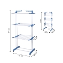 Stendino a torre in metallo con ali richiudibili e ruote Towerdry Stock