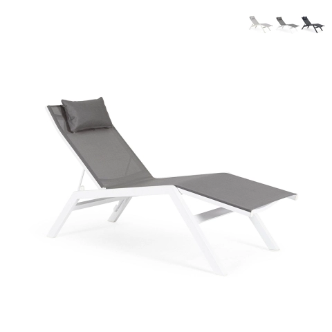 Chaise longue de jardin inclinable avec coussin Bizzotto Krion Promotion