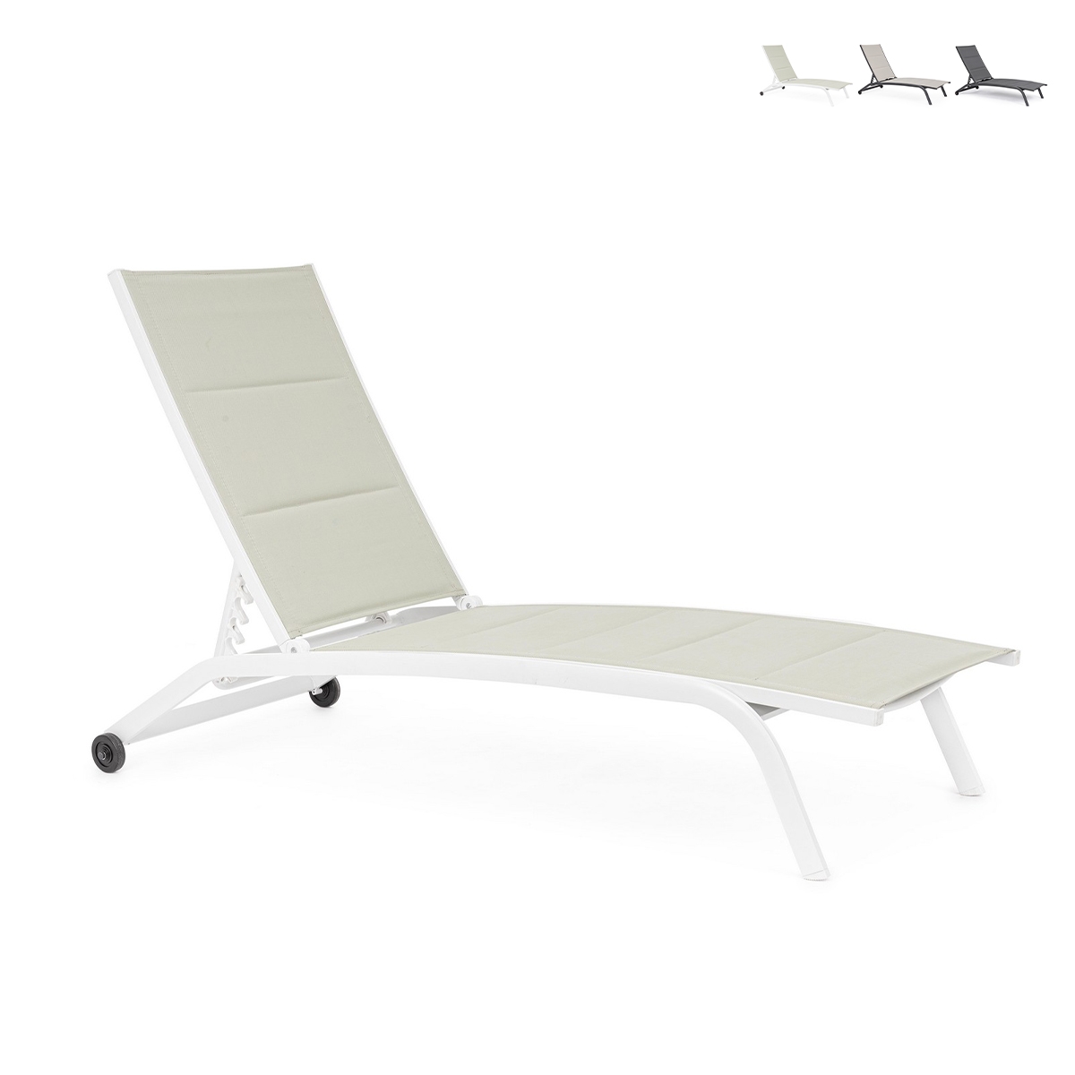 Recliner-Gartenliege verstellbar mit Rädern Cleopas Angebot Recliner-Gartenliege verstellbar mit Rädern Cleopas Angebot