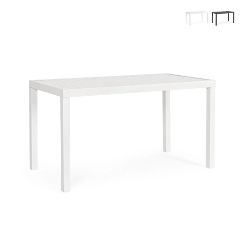 Moderner rechteckiger Gartentisch 130x68cm aus Aluminium Bizzotto Hilde Aktion