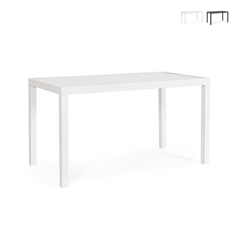 Table d'extérieur moderne rectangulaire 130x68cm en aluminium Bizzotto Hilde Promotion