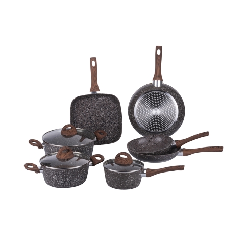 Batterie de cuisine 10 pièces en aluminium antiadhésif induction Dakota Promotion