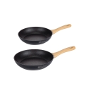 2-teilige Pfannenset Aluminium Antihaft Schwarz mit Holzgriff Fuji Aktion