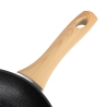 Ensemble de 2 poêles en aluminium antiadhésives noires avec manche en bois Fuji Vente