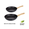 Ensemble de 2 poêles en aluminium antiadhésives noires avec manche en bois Fuji Offre