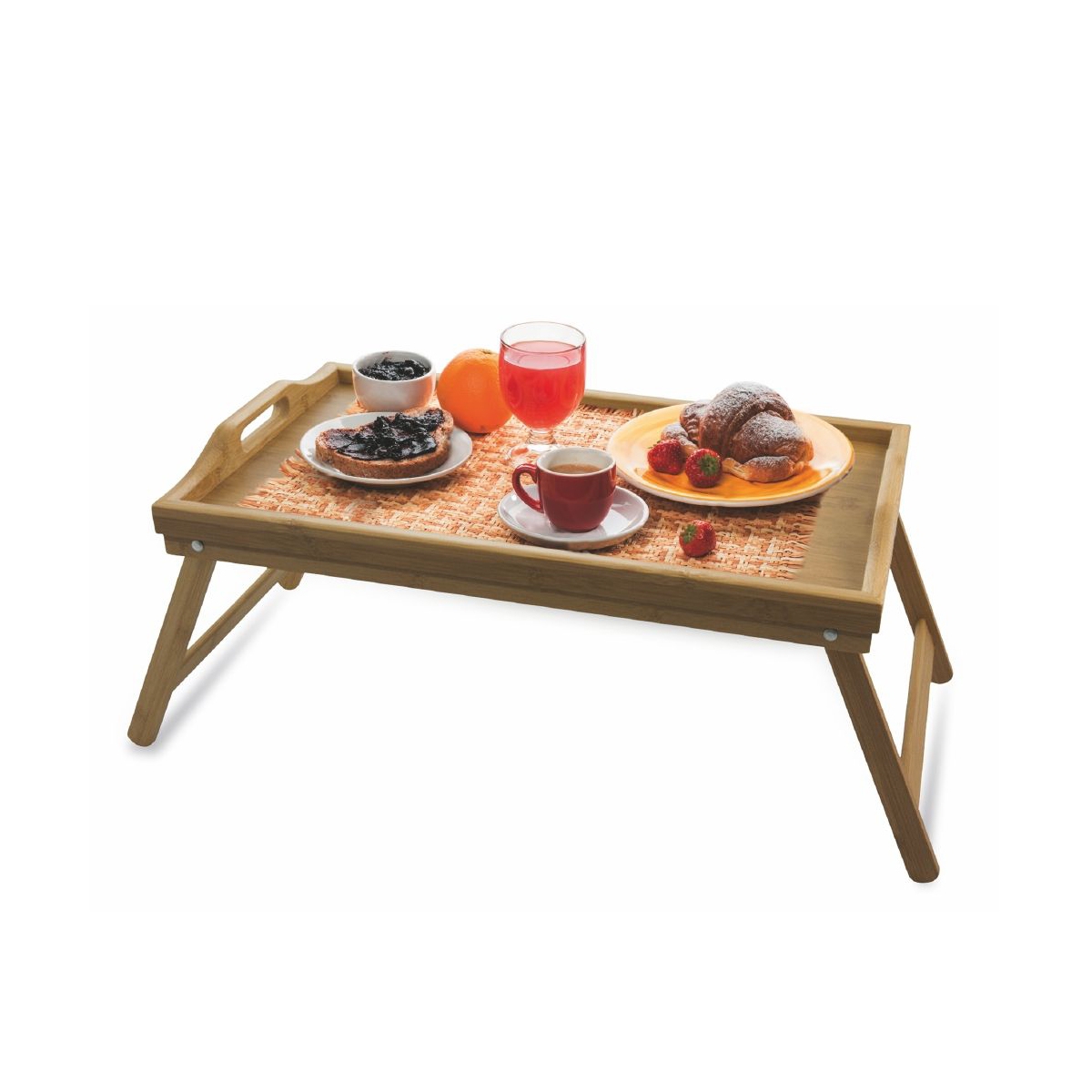 Vassoio pieghevole da letto colazione con manici in bambù Kona Promozione Vassoio pieghevole da letto colazione con manici in bambù Kona Promozione
