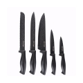 Bloc noir avec 5 couteaux en acier inoxydable effet martelé Piko Promotion