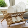 Zusammenklappbarer Geschirr- und Gläserständer aus Bambusholz 45x28x25 cm Ravi Lagerbestand