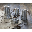 Cafetière moka 6 tasses en acier inoxydable avec poignée effet bois Riko Vente
