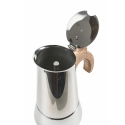 Cafetière moka 6 tasses en acier inoxydable avec poignée effet bois Riko Offre