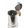 Cafetière moka 6 tasses en acier inoxydable avec poignée effet bois Riko Offre
