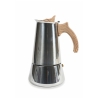 Cafetière moka 6 tasses en acier inoxydable avec poignée effet bois Riko Réductions