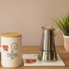 Cafetière 4 tasses en acier inoxydable avec poignée effet bois Riko Vente