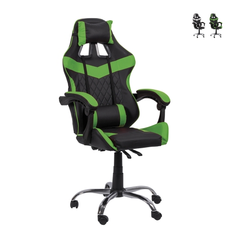 Chaise gaming Jovix pivotante réglable inclinable avec double coussin Promotion