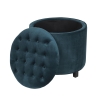 Pouf rond vintage multi-usage avec rangement Kursa 