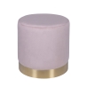 Pouf cylindrique design effet velours avec bande dorée Ostara Dimensions