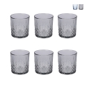 Set 6 bicchieri in vetro 340 ml con superficie decorata Edinburgh Promozione