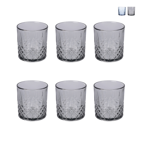 Ensemble de 6 verres en verre 340 ml avec surface décorée Edinburgh Promotion