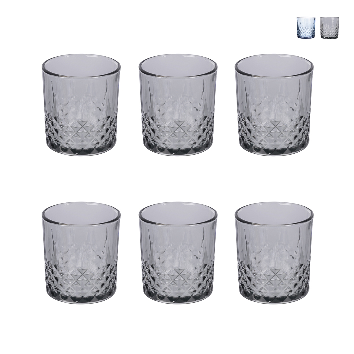 Ensemble de 6 verres en verre 340 ml avec surface décorée Edinburgh Promotion Ensemble de 6 verres en verre 340 ml avec surface décorée Edinburgh Promotion