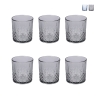 Set 6 bicchieri in vetro 340 ml con superficie decorata Edinburgh Promozione