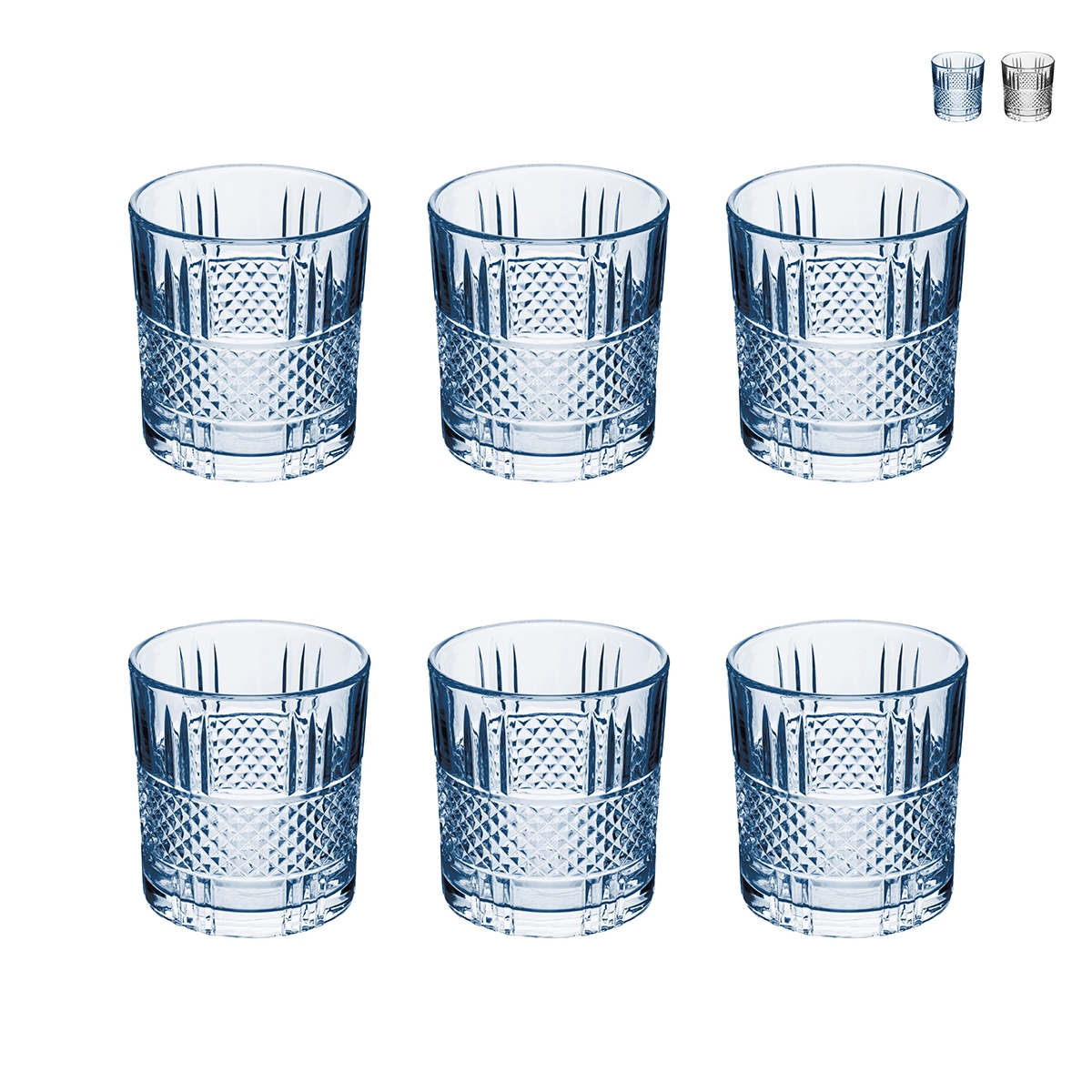Set aus 6 Gläsern für Wasser 340 ml aus dekoriertem Glas Dublin Aktion Set aus 6 Gläsern für Wasser 340 ml aus dekoriertem Glas Dublin Aktion