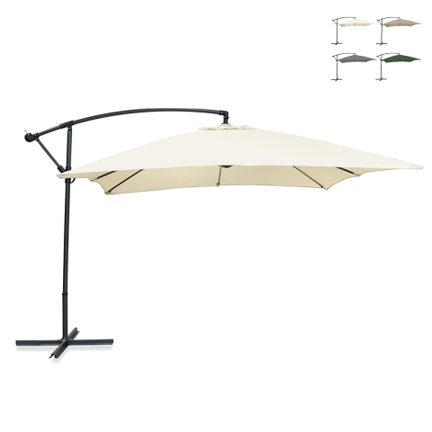 Ombrellone da giardino 3x2m a braccio laterale in acciaio Kios Promozione