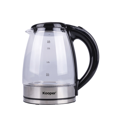 Bouilloire électrique avec carafe en verre, base avec lumière LED 1800W Nashi Promotion
